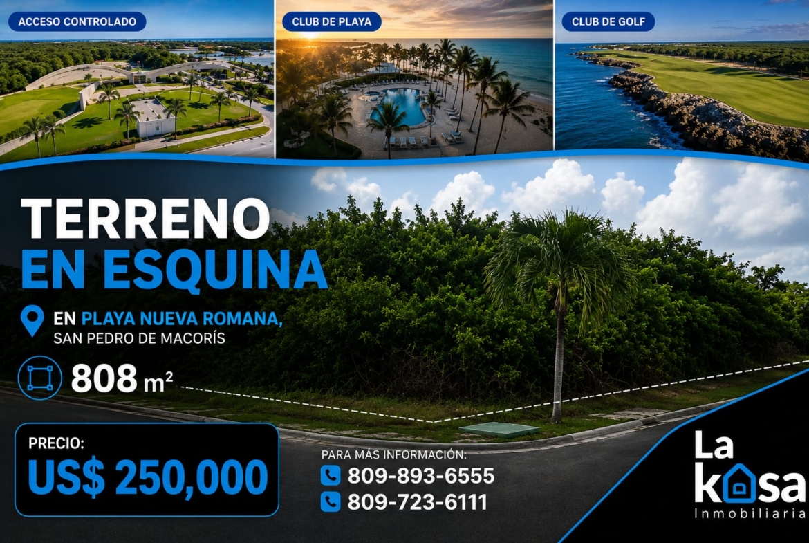 Vendo terreno en Playa Nueva Romana